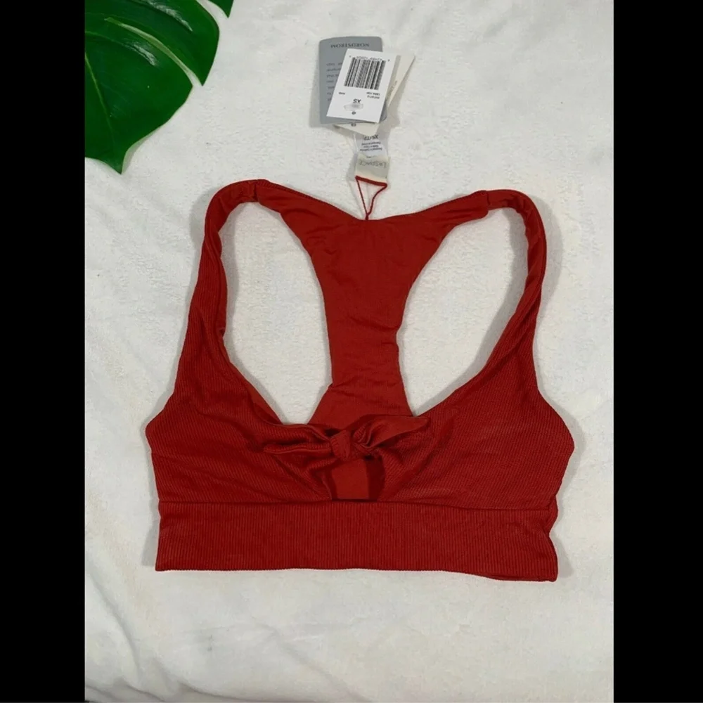 NWT $99 L Space Tara‎ Ribbed Bikini Top in Redwood [SZ XS ]